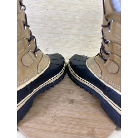 Cabelas Brown Leather Fur Lined Winter Boots Mens Size 10 - Picture 6 of 10